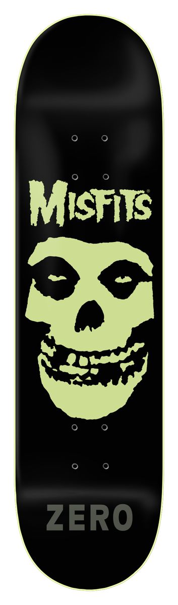 ZERO x Misfits Fiend Skull Glow In The Dark 8.25" SKATEBOARD DECK