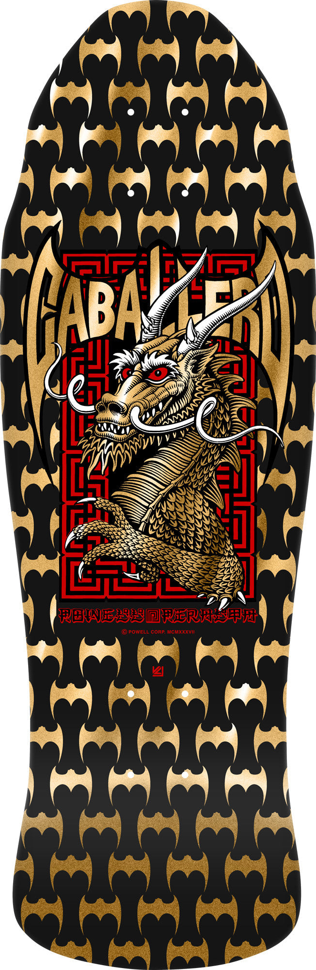 Powell Peralta Steve Caballero Street Reissue Deck 9.625″ Black/Gold Foil **PRE-ORDER**