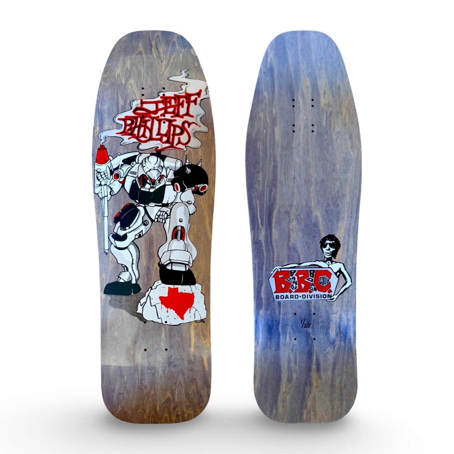 Jeff Phillips BBC Gundam Limited Edition, HAND-PAINTED Deck (1 of 20) (SHIPPING BEGINS MONDAY)