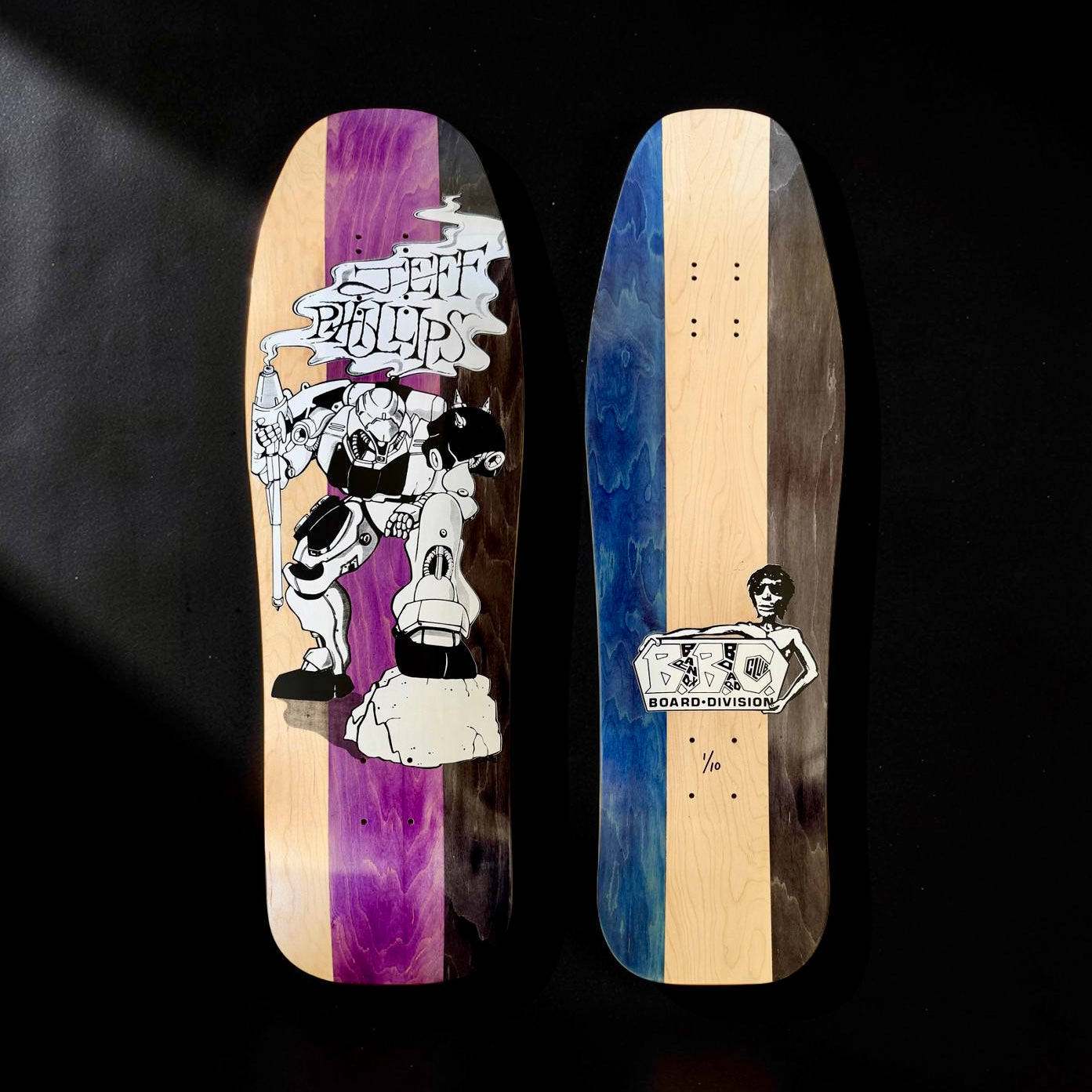 Jeff Phillips BBC Gundam Limited Edition, HAND-PAINTED Deck (1 of 10) (SHIPPING BEGINS MONDAY)