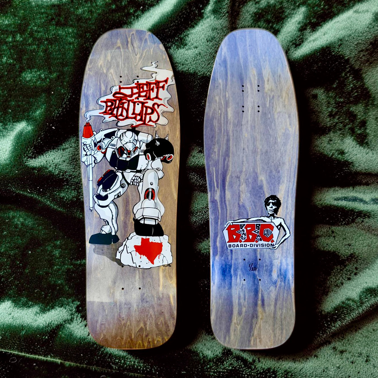 Jeff Phillips BBC Gundam Limited Edition, HAND-PAINTED Deck (1 of 20) (SHIPPING BEGINS MONDAY)