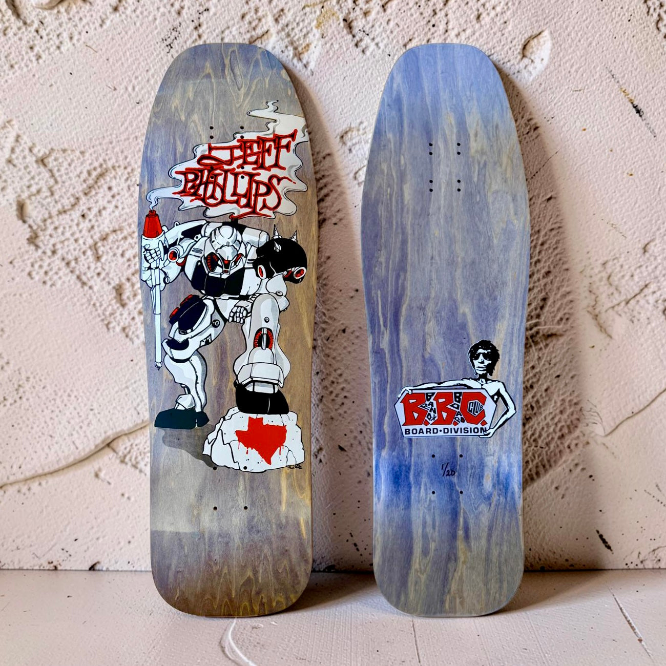 Jeff Phillips BBC Gundam Limited Edition, HAND-PAINTED Deck (1 of 20) (SHIPPING BEGINS MONDAY)