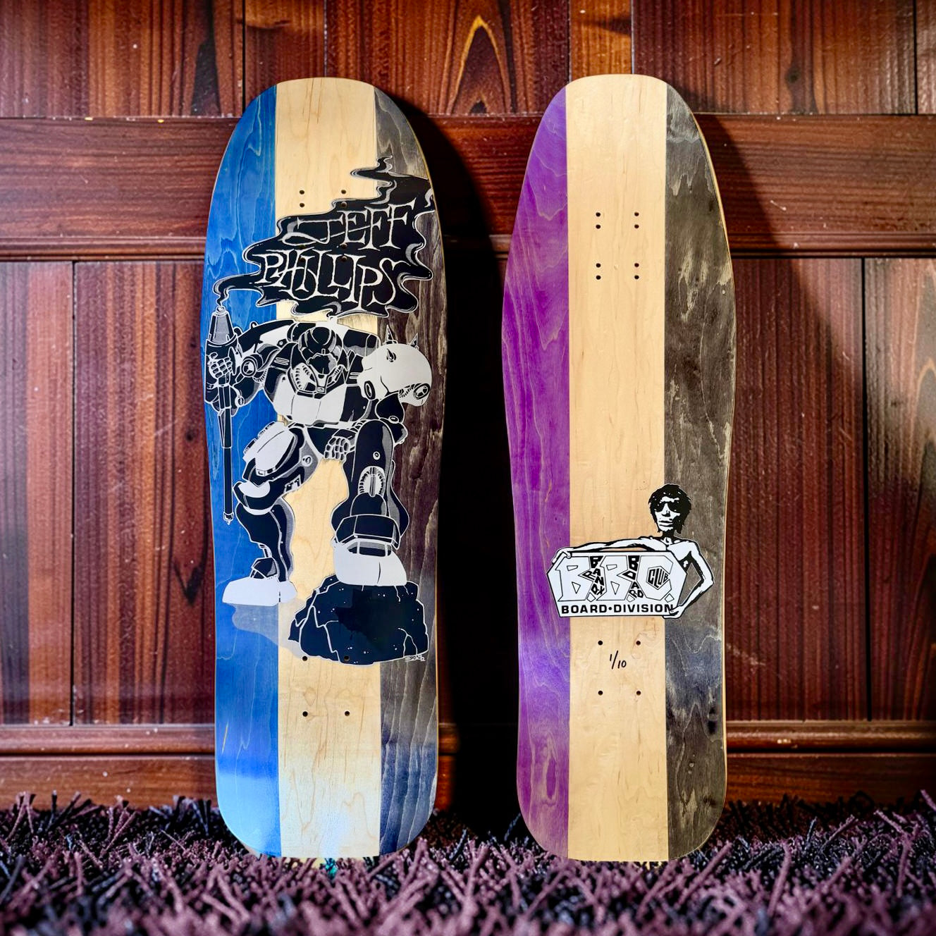 Jeff Phillips BBC Gundam Limited Edition, HAND-PAINTED Deck (1 of 10) (SHIPPING BEGINS MONDAY)