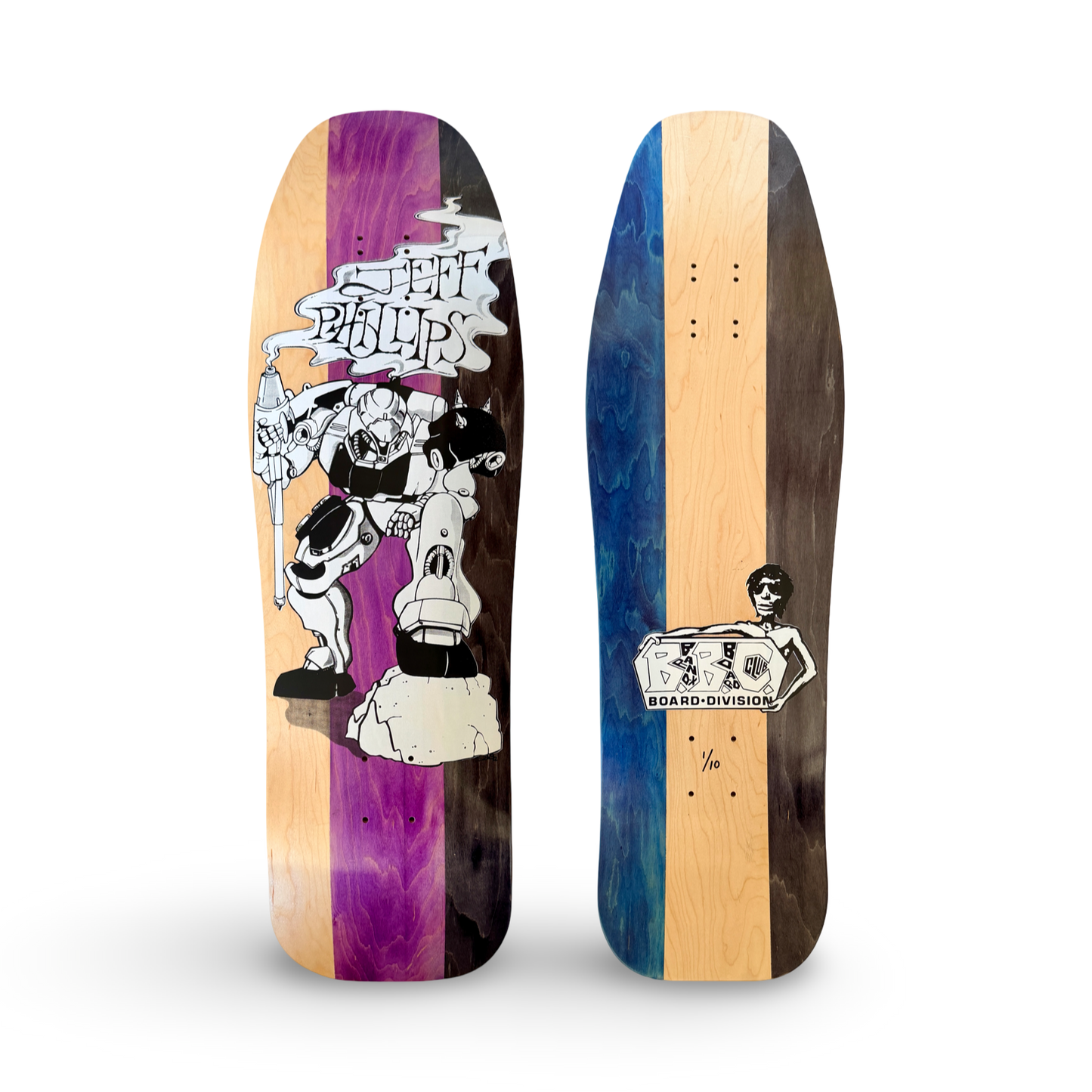 Jeff Phillips BBC Gundam Limited Edition, HAND-PAINTED Deck (1 of 10) (SHIPPING BEGINS MONDAY)