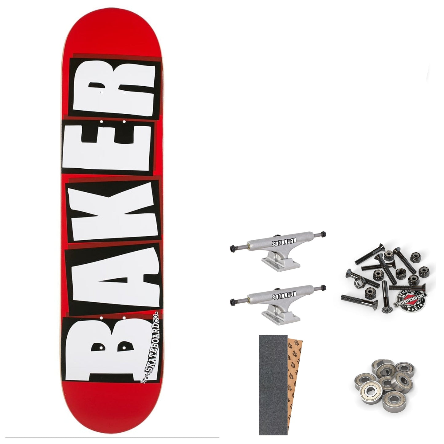 BAKER TEAM BRAND LOGO WHITE 8" COMPLETE SKATEBOARD