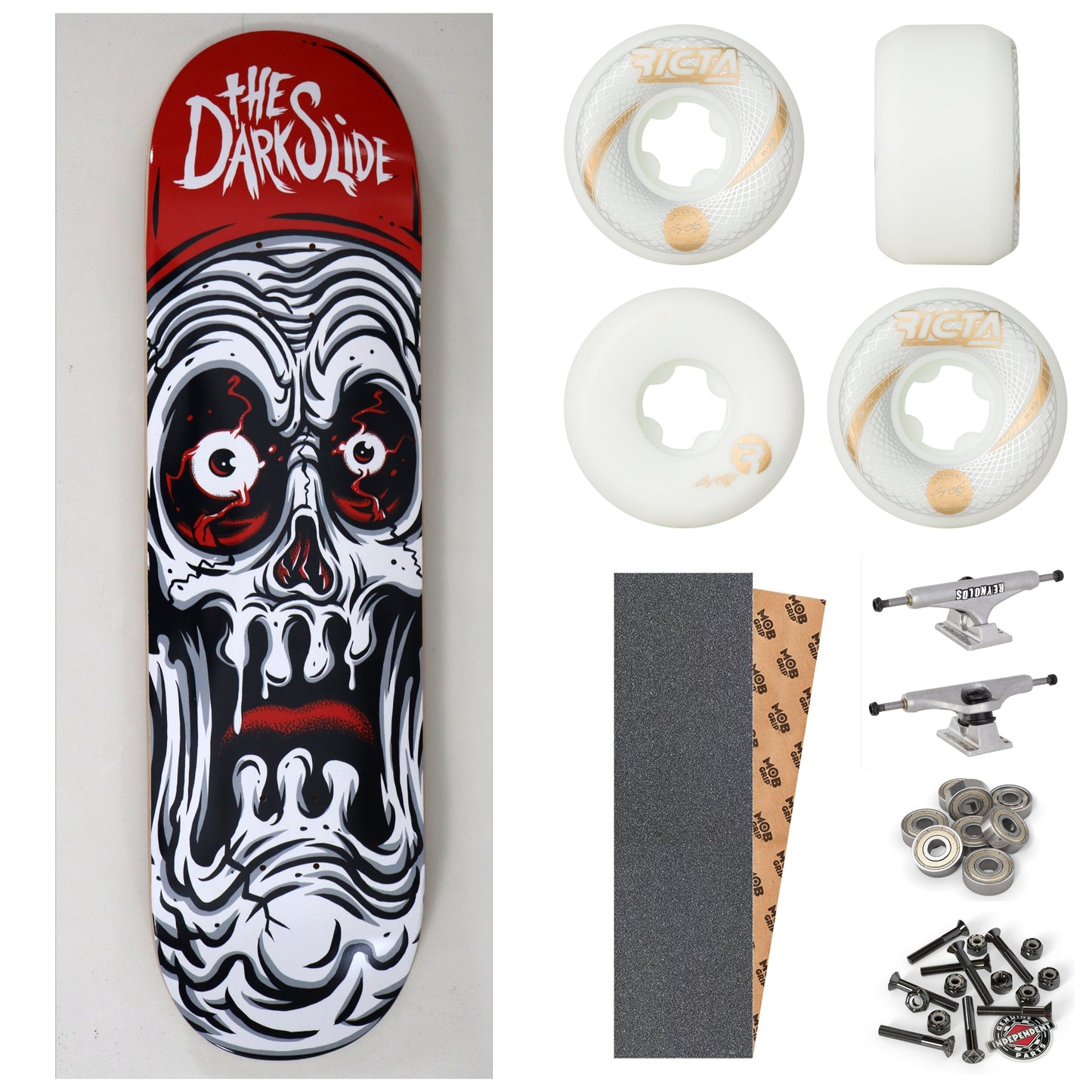 The Dark Slide x Tim Baron "Ghoul Skull" 8" Complete Skateboard