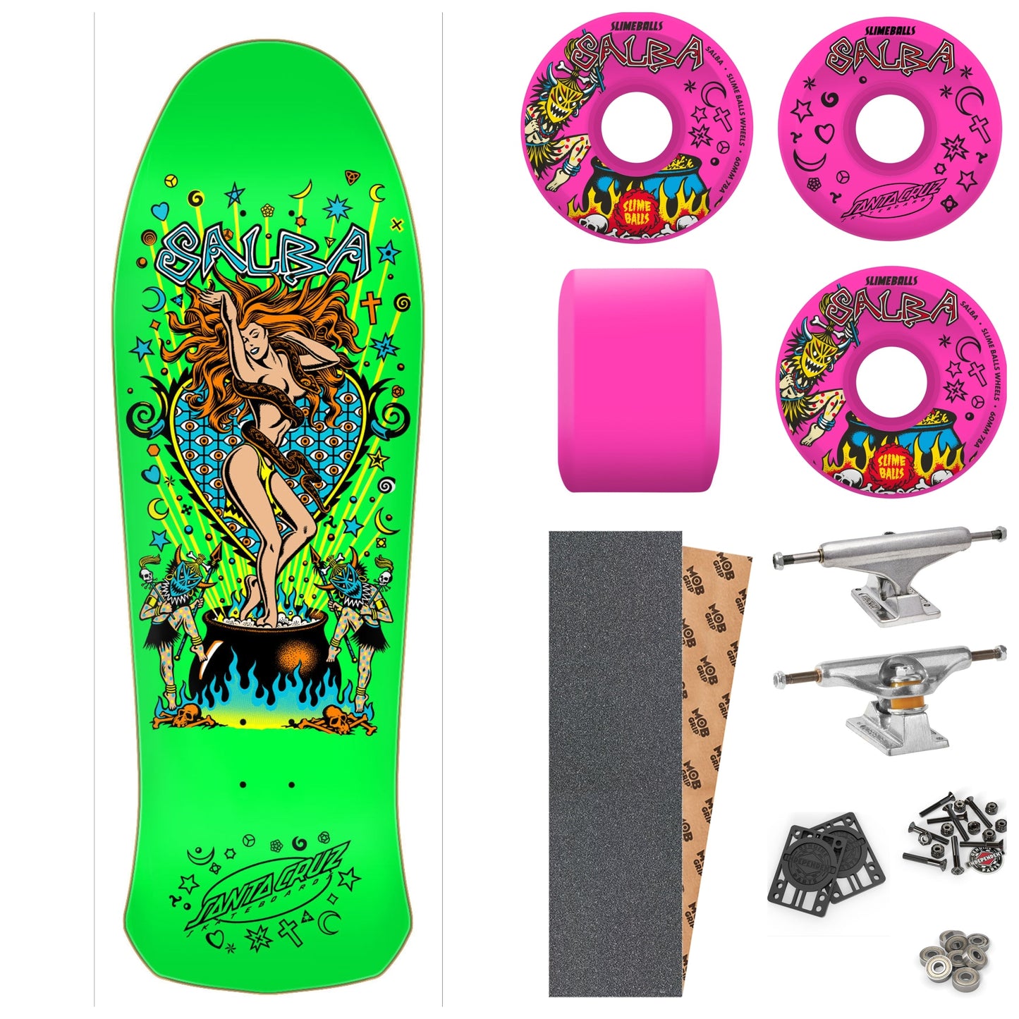Santa Cruz Salba Witch Doctor Lime 10.4" Complete Skateboard